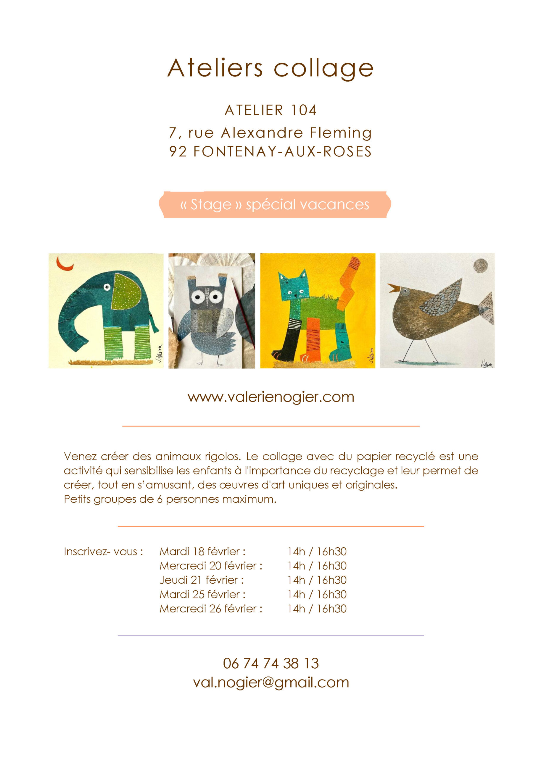 Ateliers collage animaux rigolos